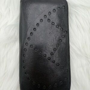 Hermes Black Leather Wallet with Embossed Design